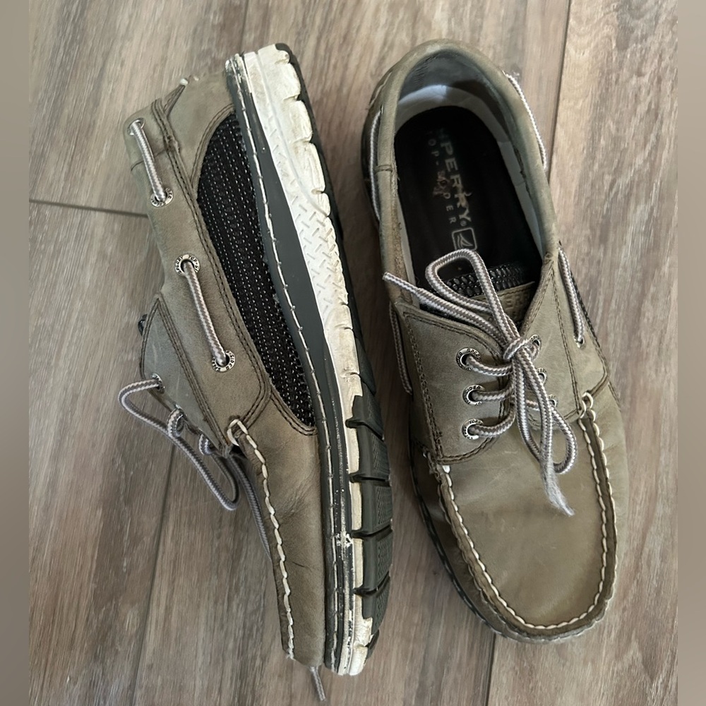 Sperry Men's Olive Boat Shoes